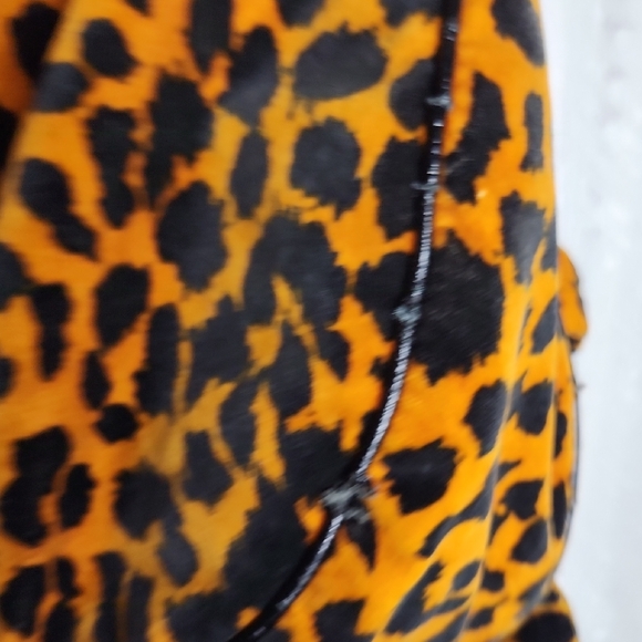 Vintage Betsey Johnson Velvet Leopard Print Purse W/ Bow, Studs - Picture 5 of 11
